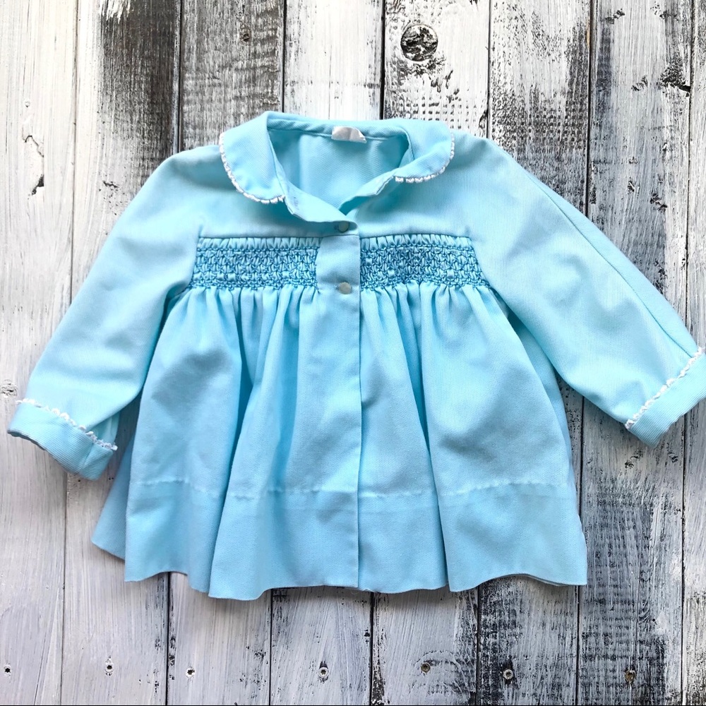 VTG Polly Flinders Hand Smocked Dress Coat